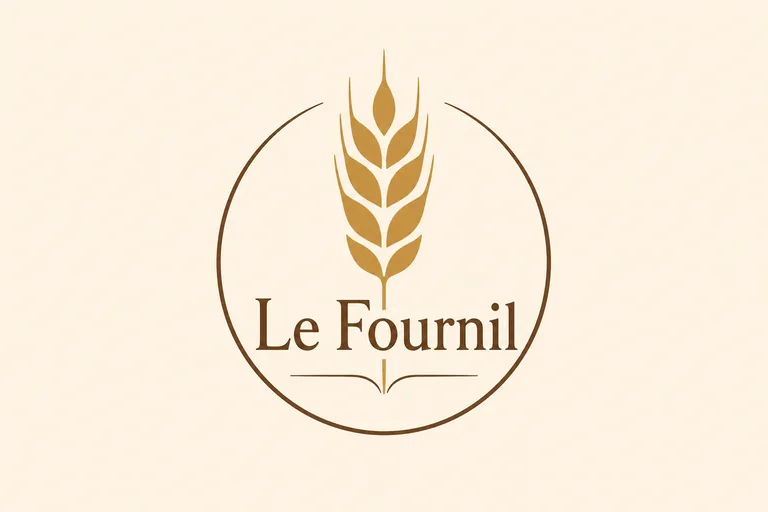 Logo généré par IA : boulangerie artisanale Le Fournil avec épi de blé