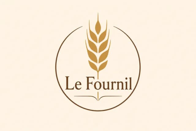 Logo généré par IA : boulangerie artisanale Le Fournil avec épi de blé