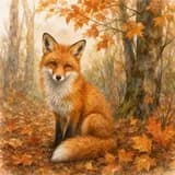 Style Aquarelle : renard généré par IA