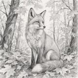 Style Croquis : renard généré par IA